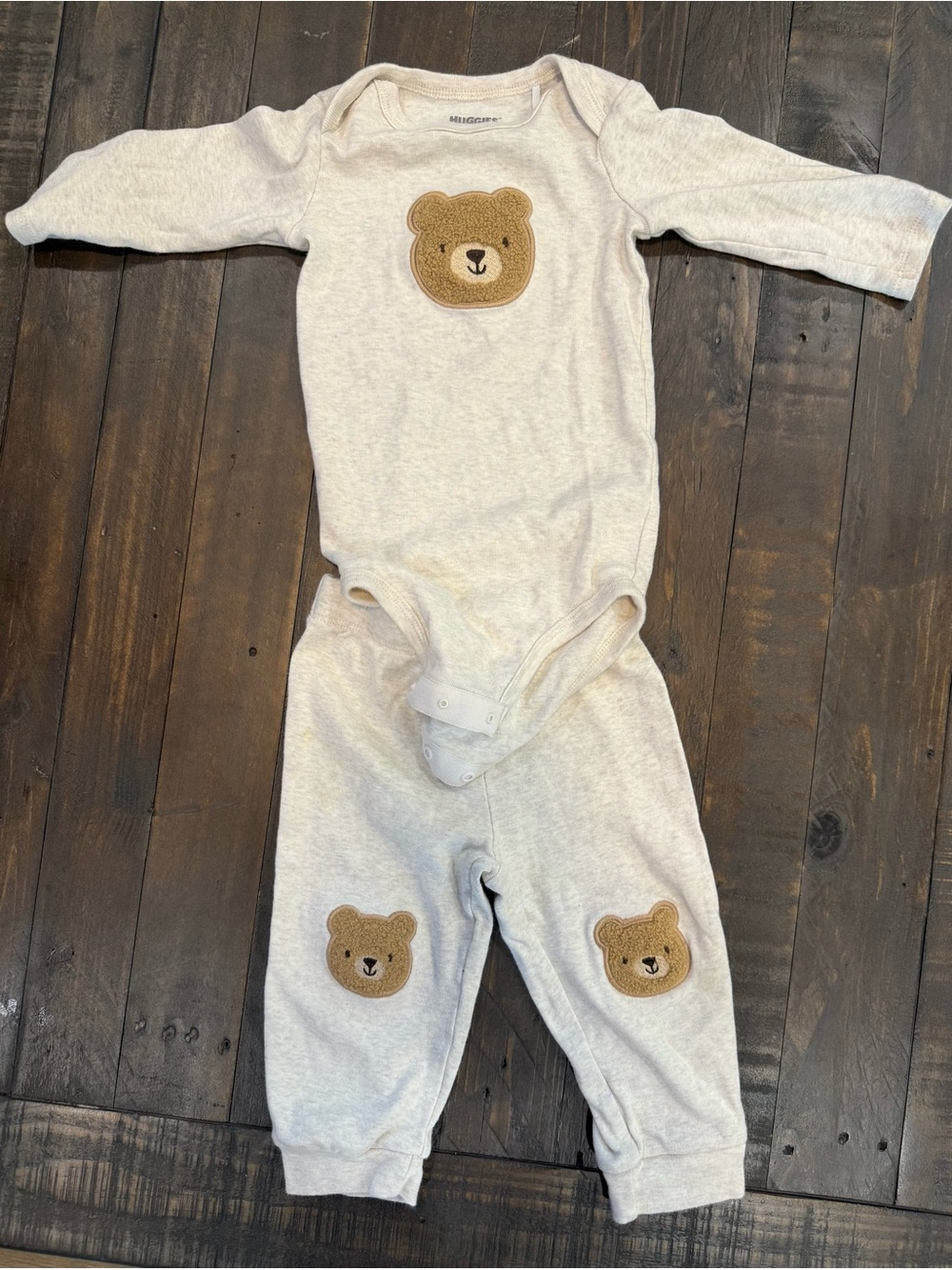 Huggies 12 month Neutral Cream Bear Set New Without Tags